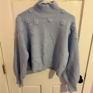 Jessica Simpson Light Blue Floral Sweater